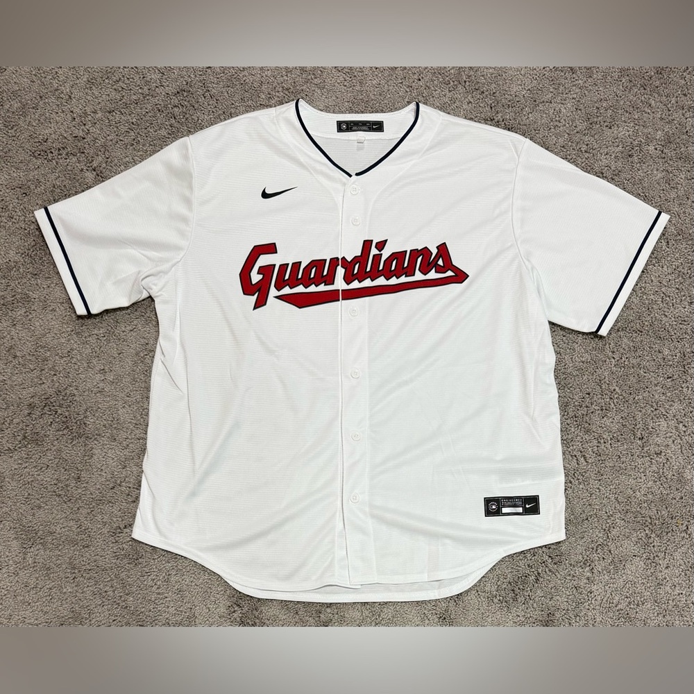 Nike Cleveland Guardians MLB Authentic Stitched Jersey White Mens‎ Size XXL